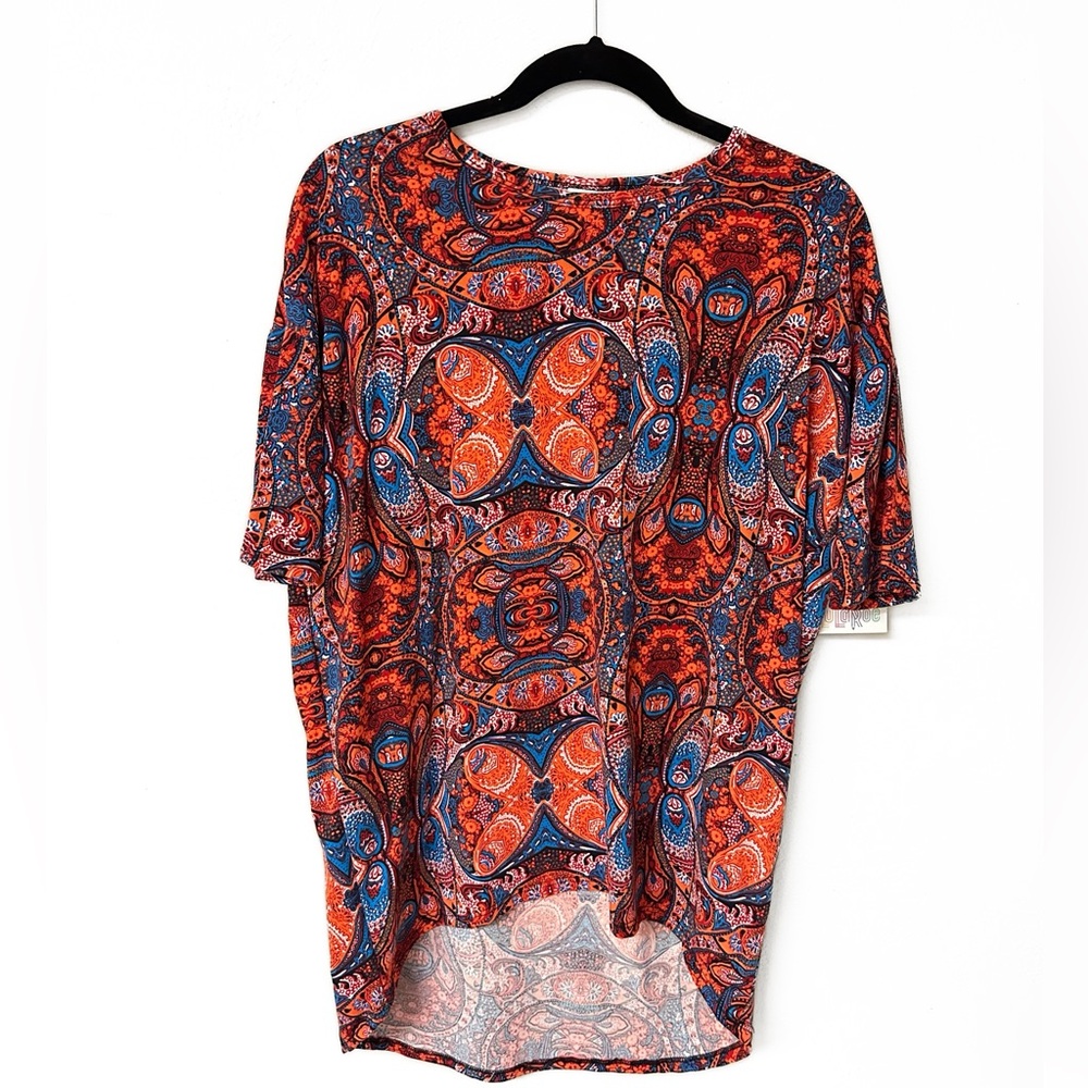 LuLaRoe Red and Blue Paisley Irma